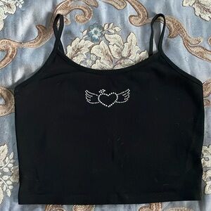 Shein Cropped Angel Heart Tank Top